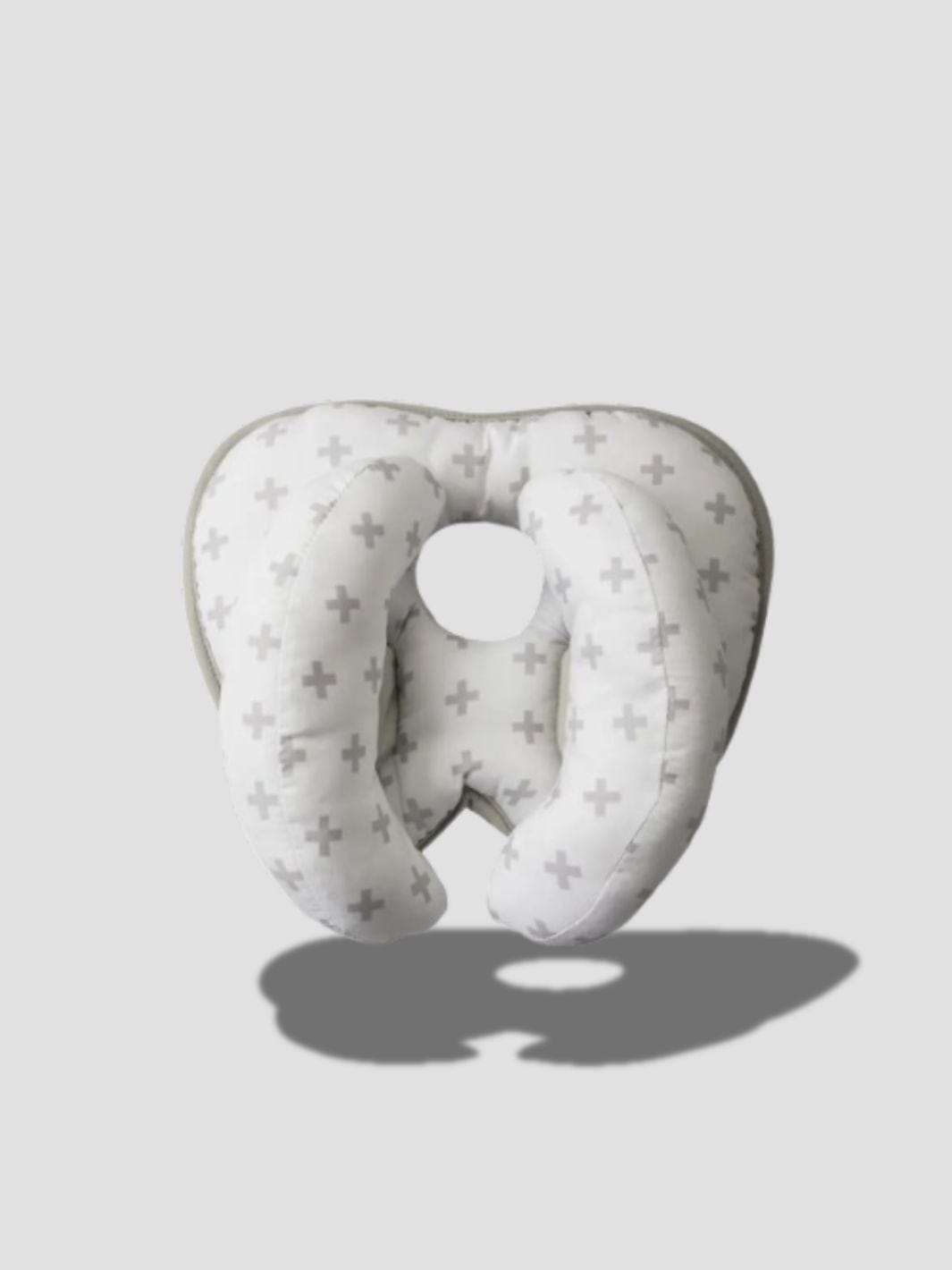 Coussin Anti Tête Plate Blanc Gris