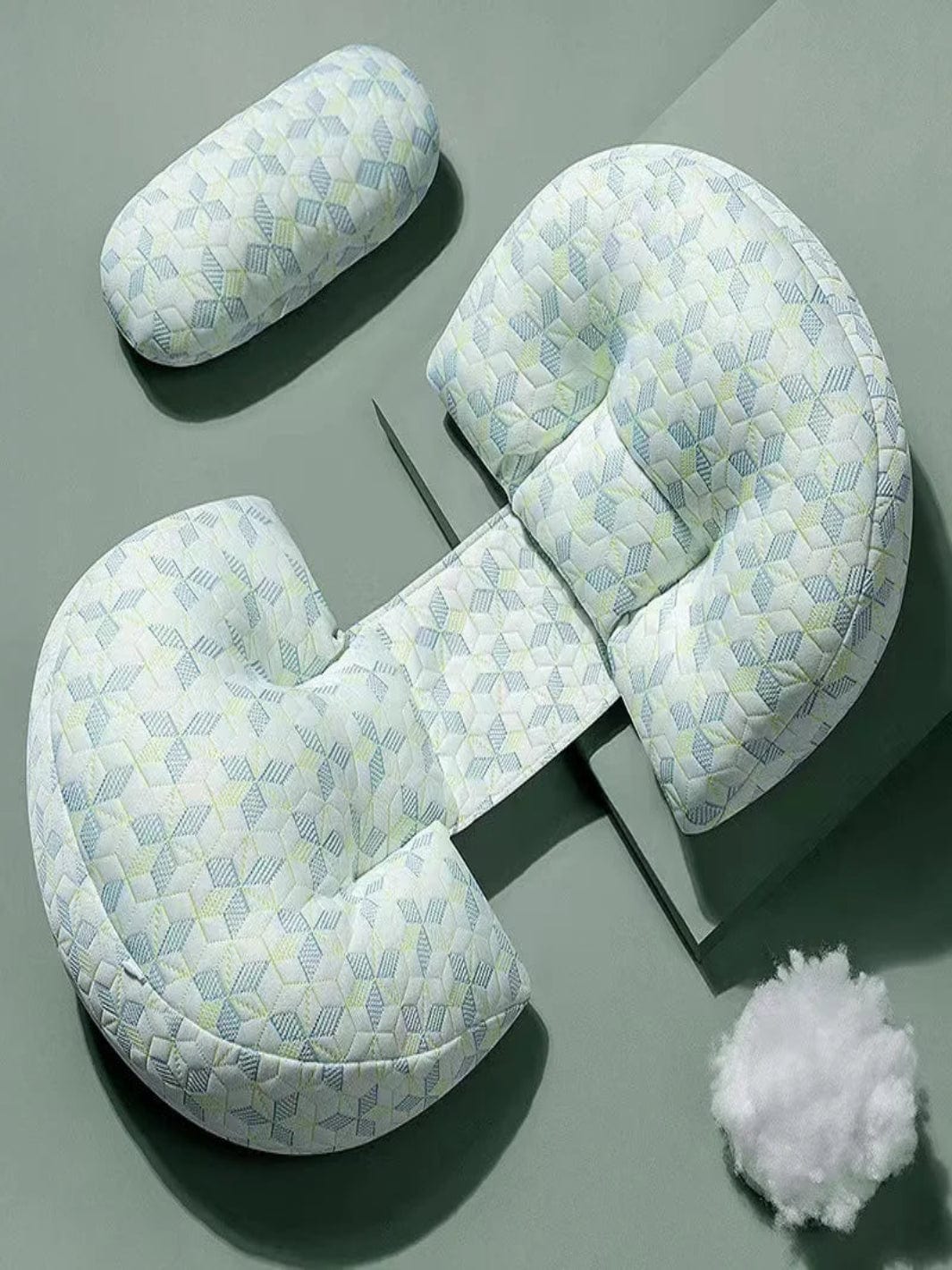 Coussin d'Allaitement Vert Cubique